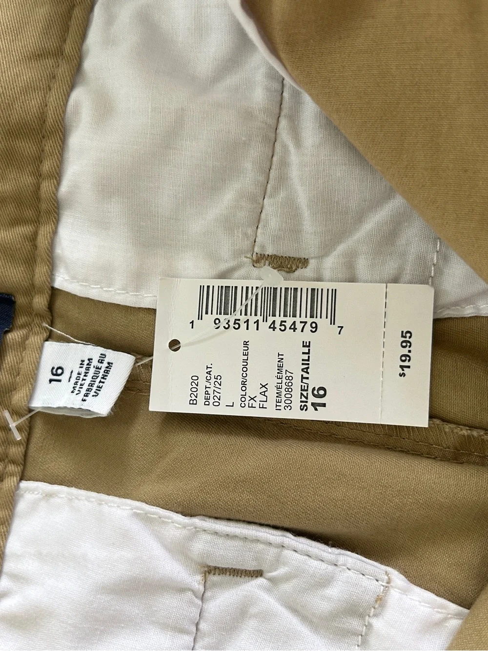 NWT The Children’s Place Boys Size 16 Khaki Shorts